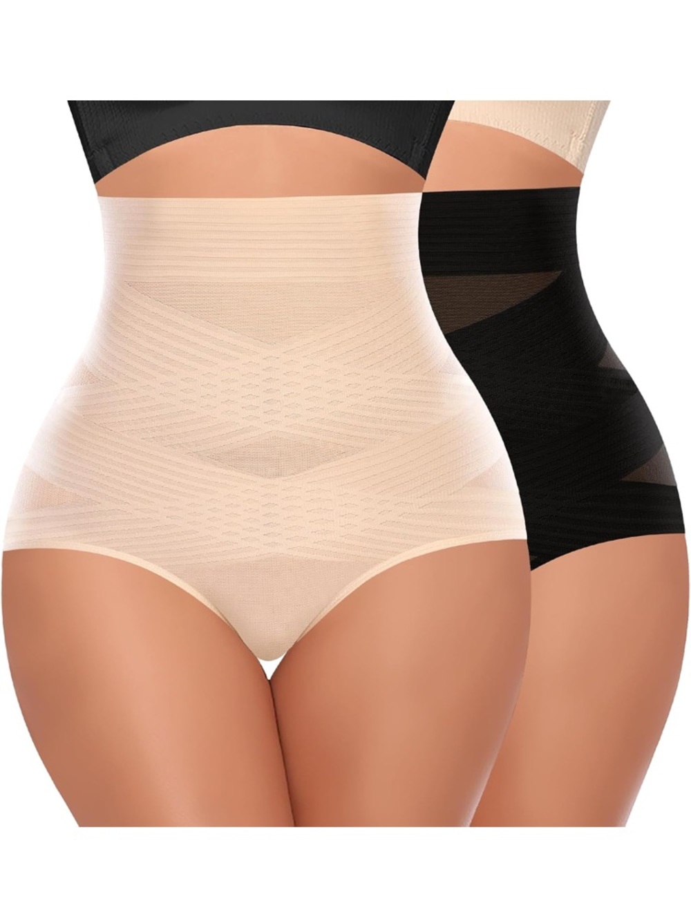 Werena Tummy Control Shapewear Panties for Women High Waisted Body Shaper-2 pair
